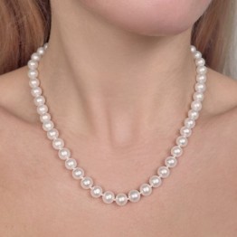 Necklace Pearl White round Ø 8 / 8.5 mm