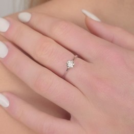 Anello in Oro Bianco 750‰ con Diamante Champagne 0,50 Ct.