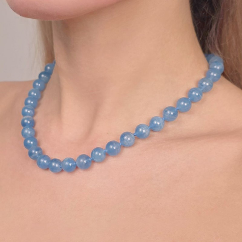 Collana con Calcite Azzurra ø 10 mm