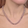 Necklace Pearl Violet semi-round Ø 7/8 mm