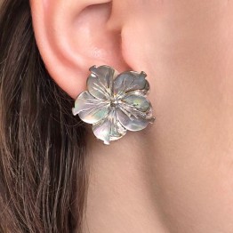 Earrings Five Petals of Mother of Pearl Abalone