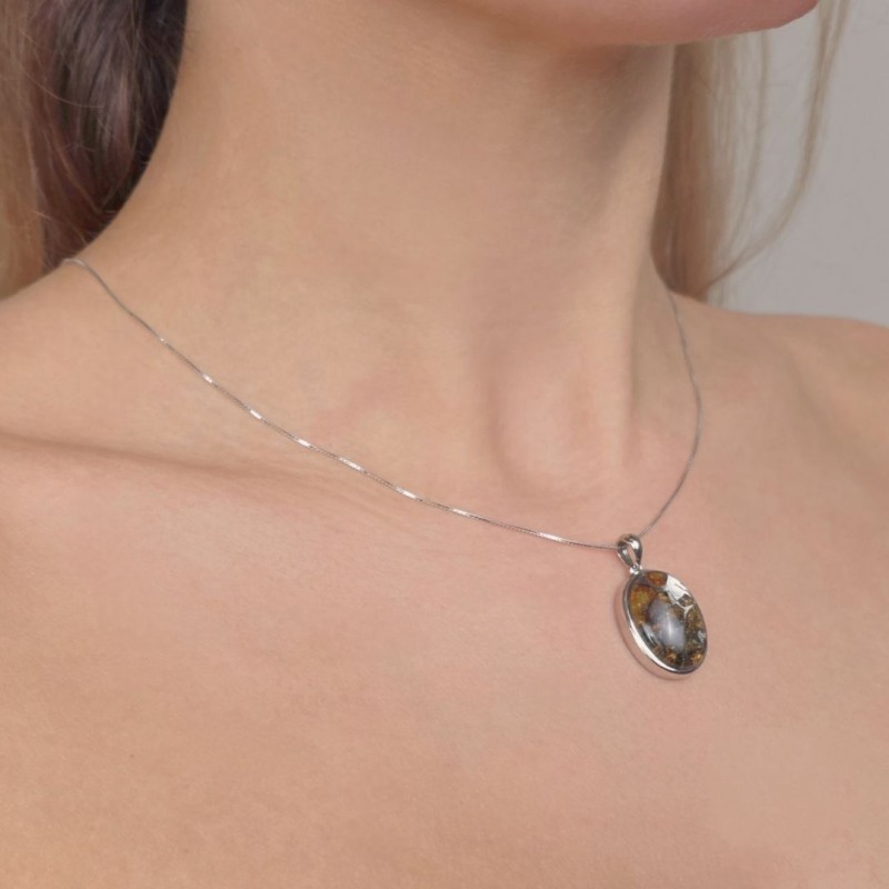 Pendente con Pallasite Ovale