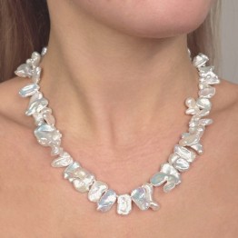 Necklace Pearl Keshi blank Ø 10/11 mm