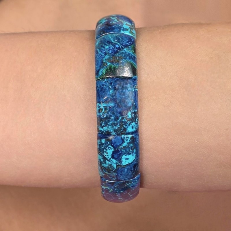 Bracciale di Crisocolla Cabochon Rettangolare