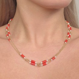 Chanel con Corallo a Tronchetto e Perle