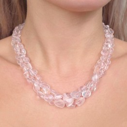 Torchon a 3 Fili di Quarzo Rosa a Sasso