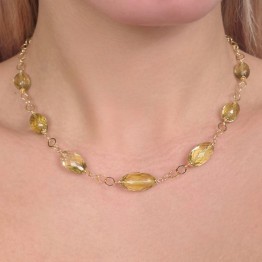 Collier di Quarzo Lemon a Sasso 67 Ct.