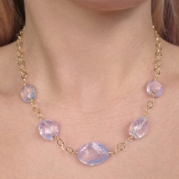Collier con Quarzo Lavanda a Sasso 83 Ct.