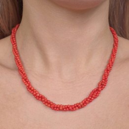 Torchon a 3 Fili di Corallo Rosso ø 2/3,5 mm