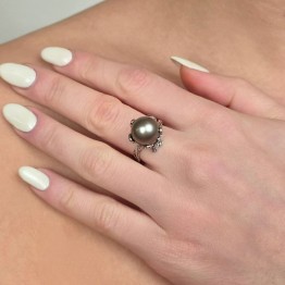 Anello con Perla di Tahiti ø 11,5 mm