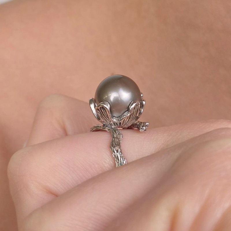 Tahiti pearl ring Ø 11.5 mm