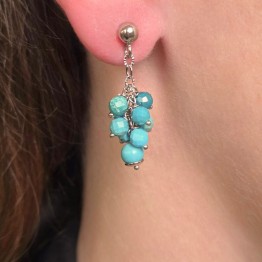 Orecchini a Grappolo di Turchese