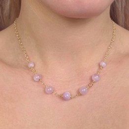 Collier con Kunzite Sferica ø 6,5/9 mm