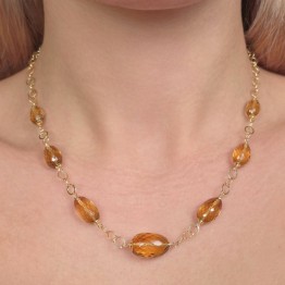 Collier con Quarzo Brandy a Sasso