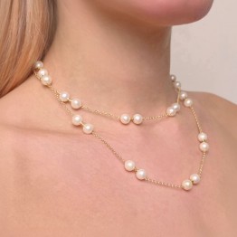 Chanel con Perle Bianche Semiround ø 7,5/8 mm