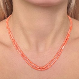 Collana a 2 Fili Paralleli di Corallo ad Anfora