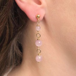 Orecchini a Rosario di Kunzite ø 6/8,5 mm