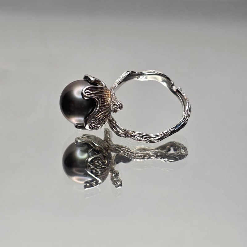 Anello con Perla di Tahiti ø 11 mm