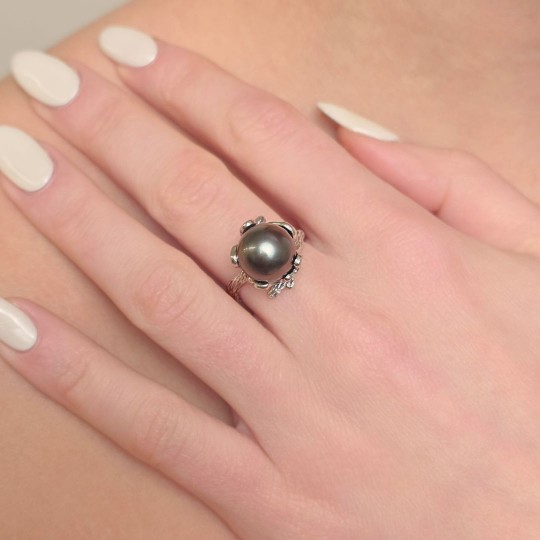 Anello con Perla di Tahiti ø 11 mm