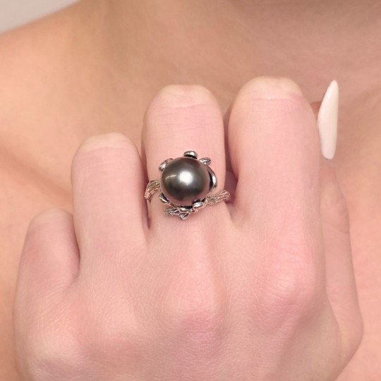 Anello con Perla di Tahiti ø 11 mm
