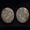 Pair Agate stones oval cabochon 42.39 ct.