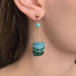 Orecchini con Azzurmalachite e Turchese
