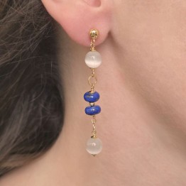 Orecchini con Selenite e Lapis