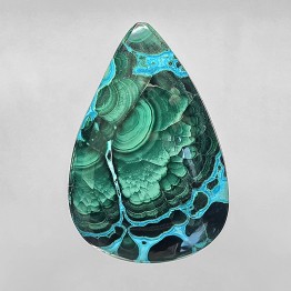 Pietra di Azzurmalachite Cabochon Goccia 77,79 Ct.