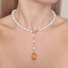 Collana di Perle e 1 Quarzo Brandy