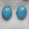 Pair Oval stabilized turquoise stones 15.44 ct.
