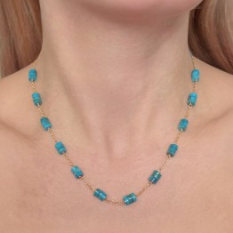 Collier con Turchese a Rondella ø 6 mm