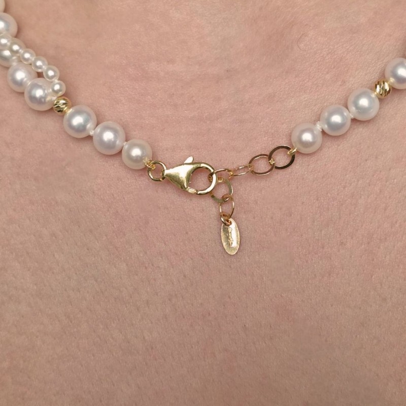 Collana a 2 Fili di Perle Potatoes e Round