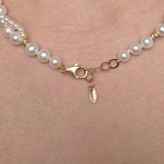 Collana a 2 Fili di Perle Potatoes e Round