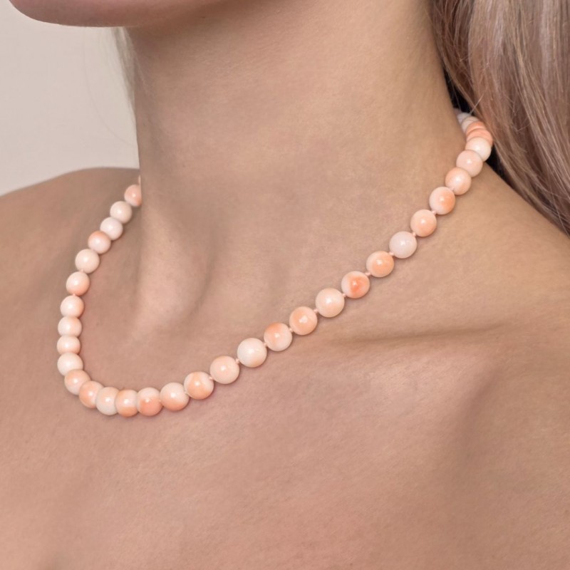 Collana di Corallo Rosa Screziato