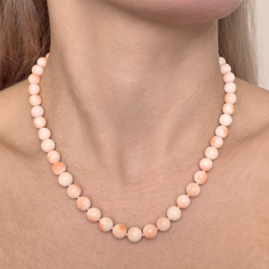 Collana di Corallo Rosa Screziato