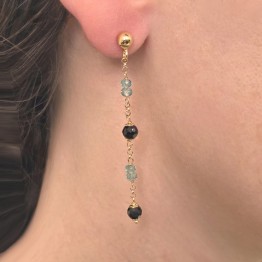 Orecchini con Spinello e Apatite