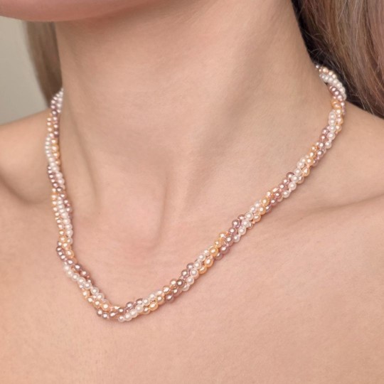 Torchon a 3 Fili con Perle Multicolore