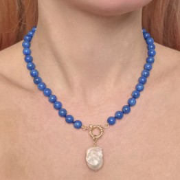 Collana di Lapis e Pendente con Perla