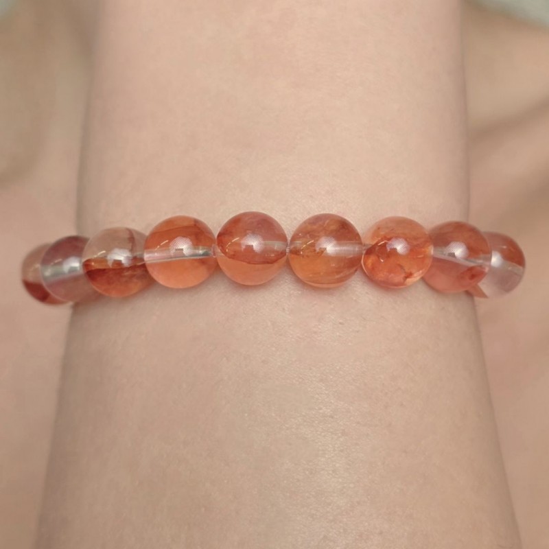 Bracciale di Quarzo Hematoide Sferico ø 9,5/10 mm