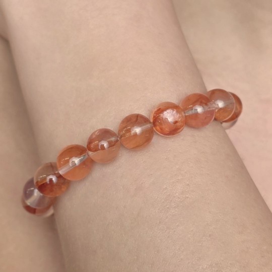 Bracciale di Quarzo Hematoide Sferico ø 9,5/10 mm