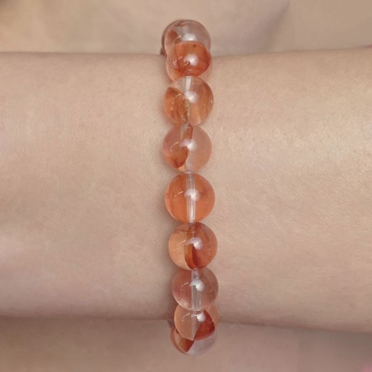 Bracciale di Quarzo Hematoide Sferico ø 9,5/10 mm