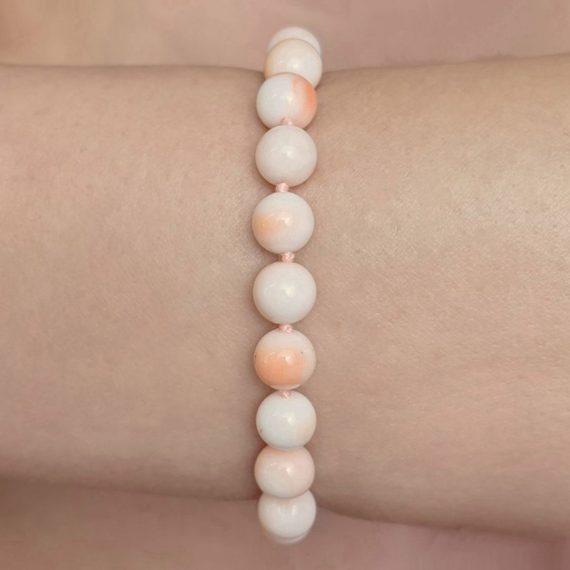 Bracciale di Corallo Rosa Screziato ø 7,5/8 mm