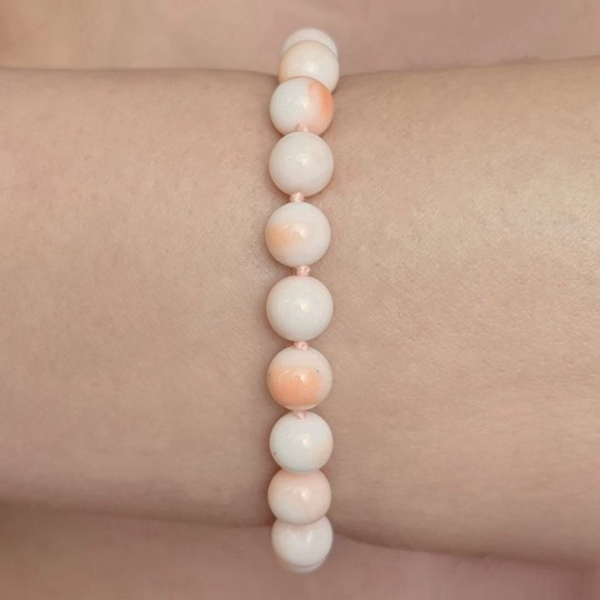 Bracciale di Corallo Rosa Screziato ø 7,5/8 mm