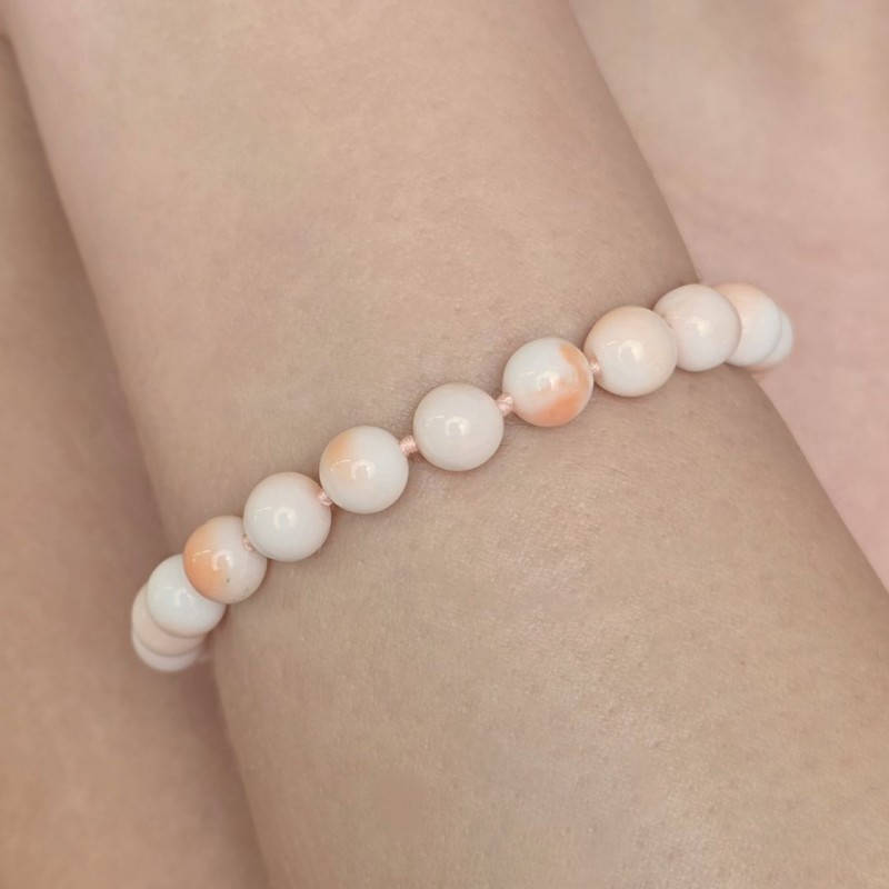 Bracciale di Corallo Rosa Screziato ø 7,5/8 mm