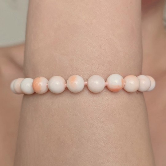 Bracciale di Corallo Rosa Screziato ø 7,5/8 mm