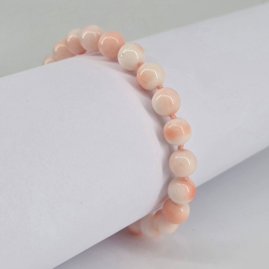 Bracciale di Corallo Rosa Screziato ø 7,5/8 mm