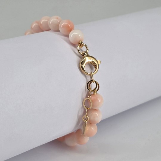 Bracciale di Corallo Rosa Screziato ø 7,5/8 mm