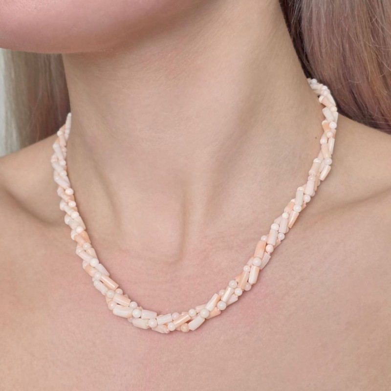 Torchon a 3 Fili di Corallo Rosa Sferico e Tronchetto