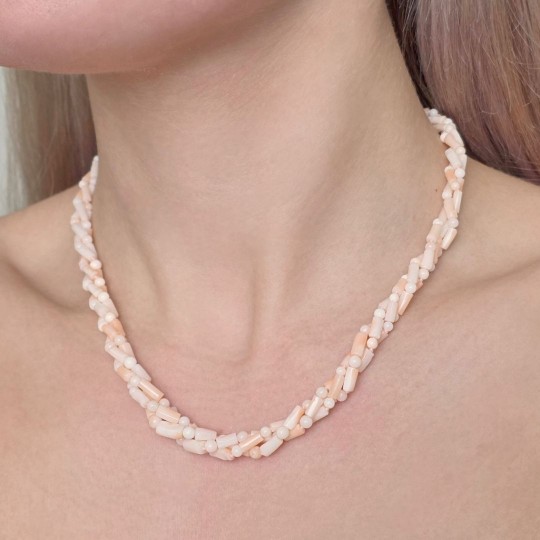 Torchon a 3 Fili di Corallo Rosa Sferico e Tronchetto