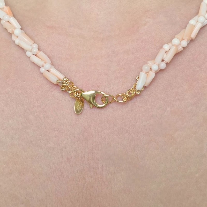 Torchon a 3 Fili di Corallo Rosa Sferico e Tronchetto